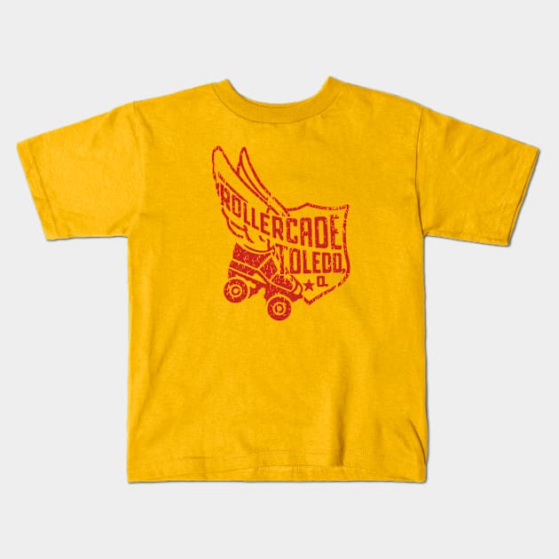 Toledo Ohio Rollercade Kids T-Shirt by retropetrol